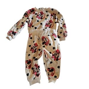 Disney Minnie Mouse Fleece Sweatsuit Set 2T | Cozy Plush Pullover & Joggers
